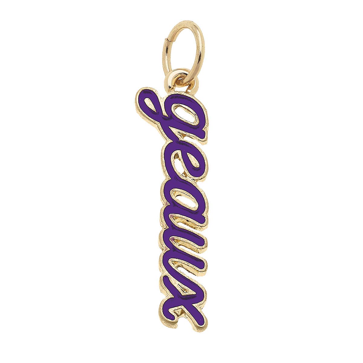 CANVAS STYLE CHARM BAR - LSU Tigers Enamel Script Charm