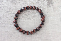 Mens Bracelet Set - Tigers Eye, Sand Jasper w/ Lava or Onyx: 10mm / 3pc with Onyx