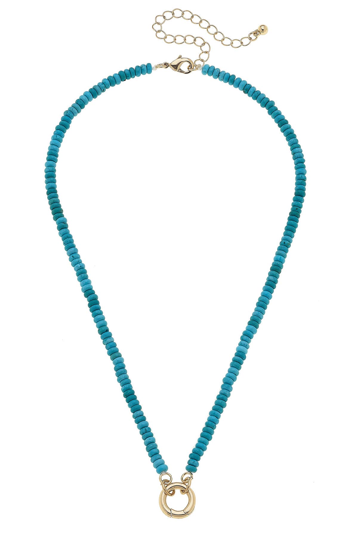 CANVAS STYLE CHARM BAR -Lucy Gemstone Beaded Charm Necklace Base in Turquoise