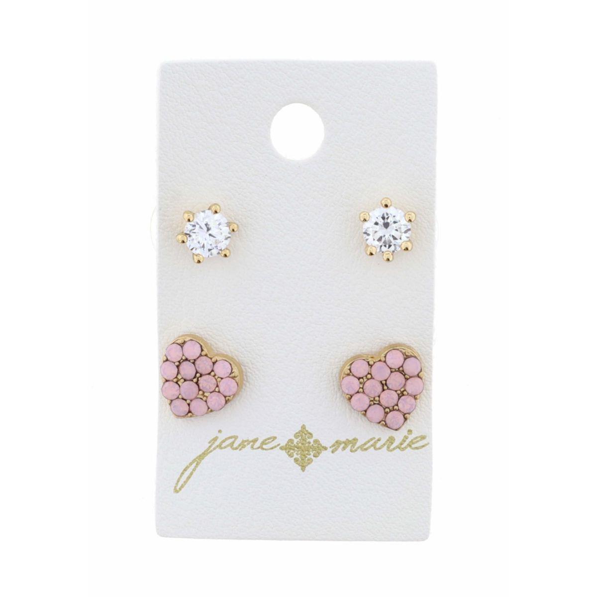 Kids Clear Crystal Stud Earrings 2 piece Set