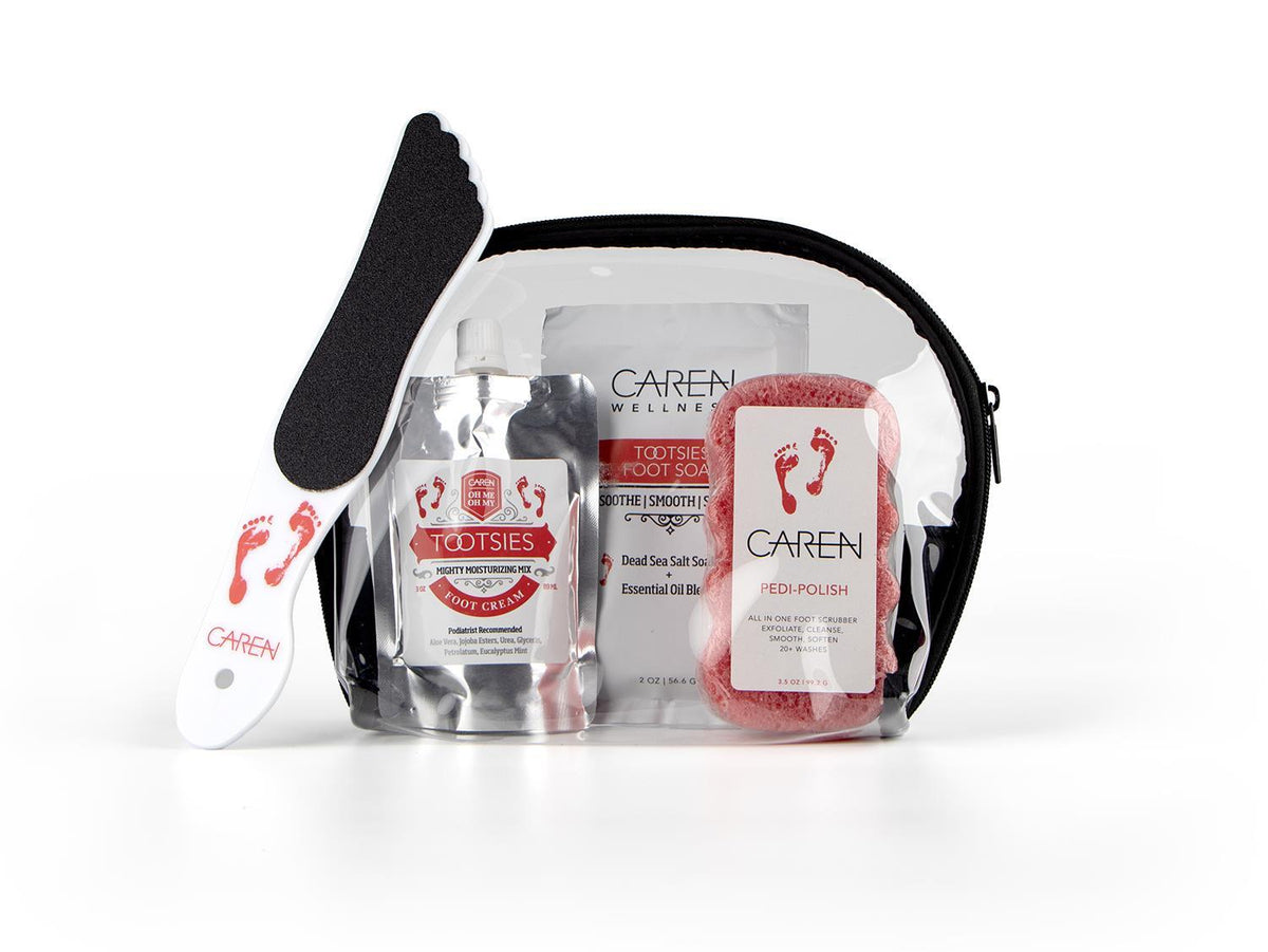 Caren Red Mint PEDI POLISH or Treat Your Feet Gift Set