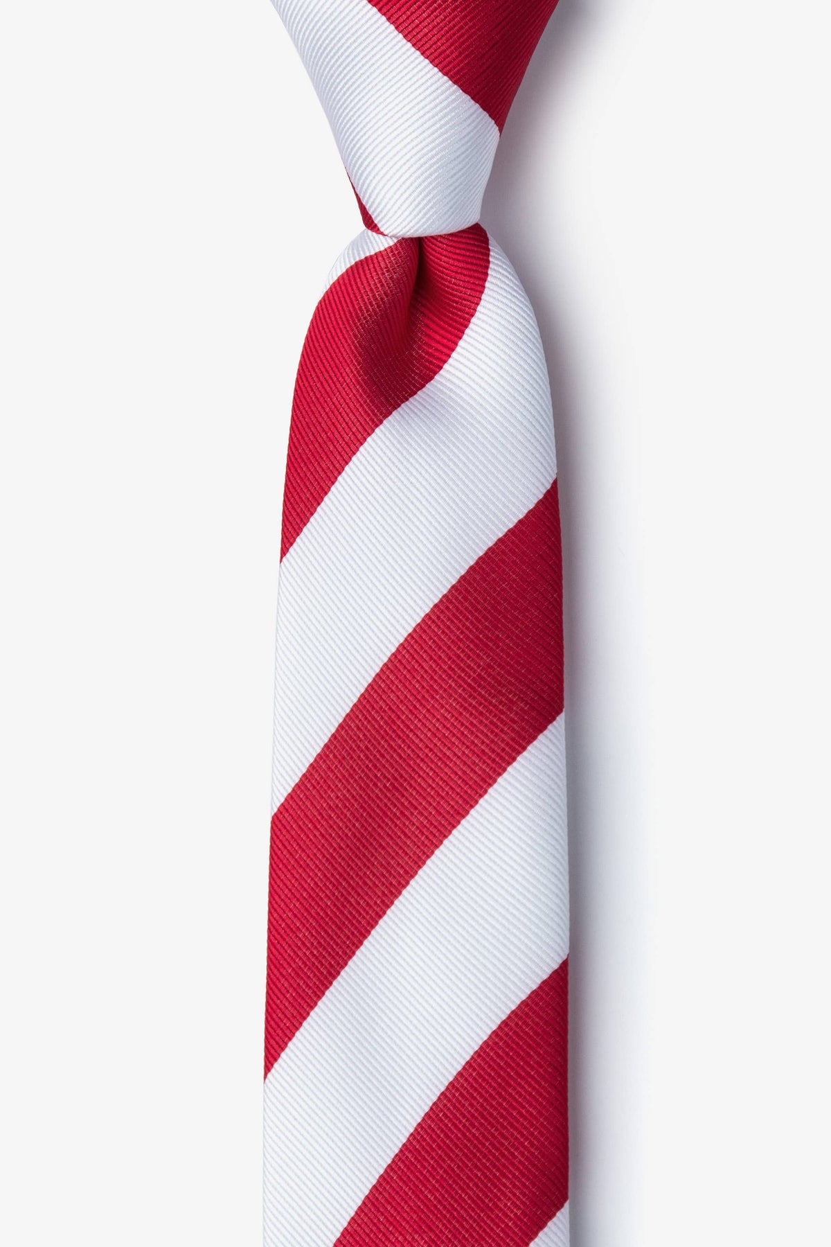 Red and White College Collegiate Stripe - School Colors: Self-Tie Bowtie