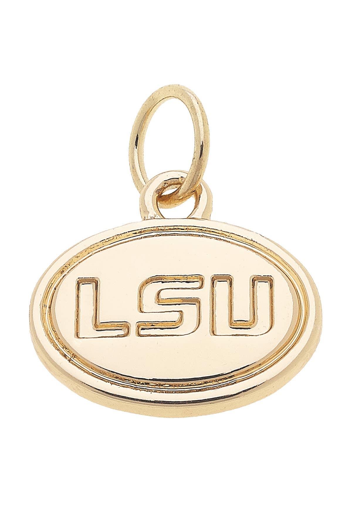 CANVAS STYLE CHARM BAR -LSU Tigers Shiny Gold Logo Charm