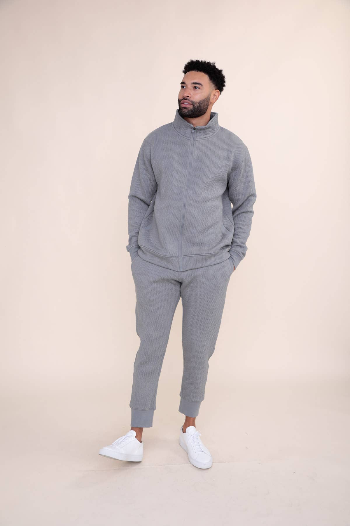 Quilted Joggers: MOON MIST