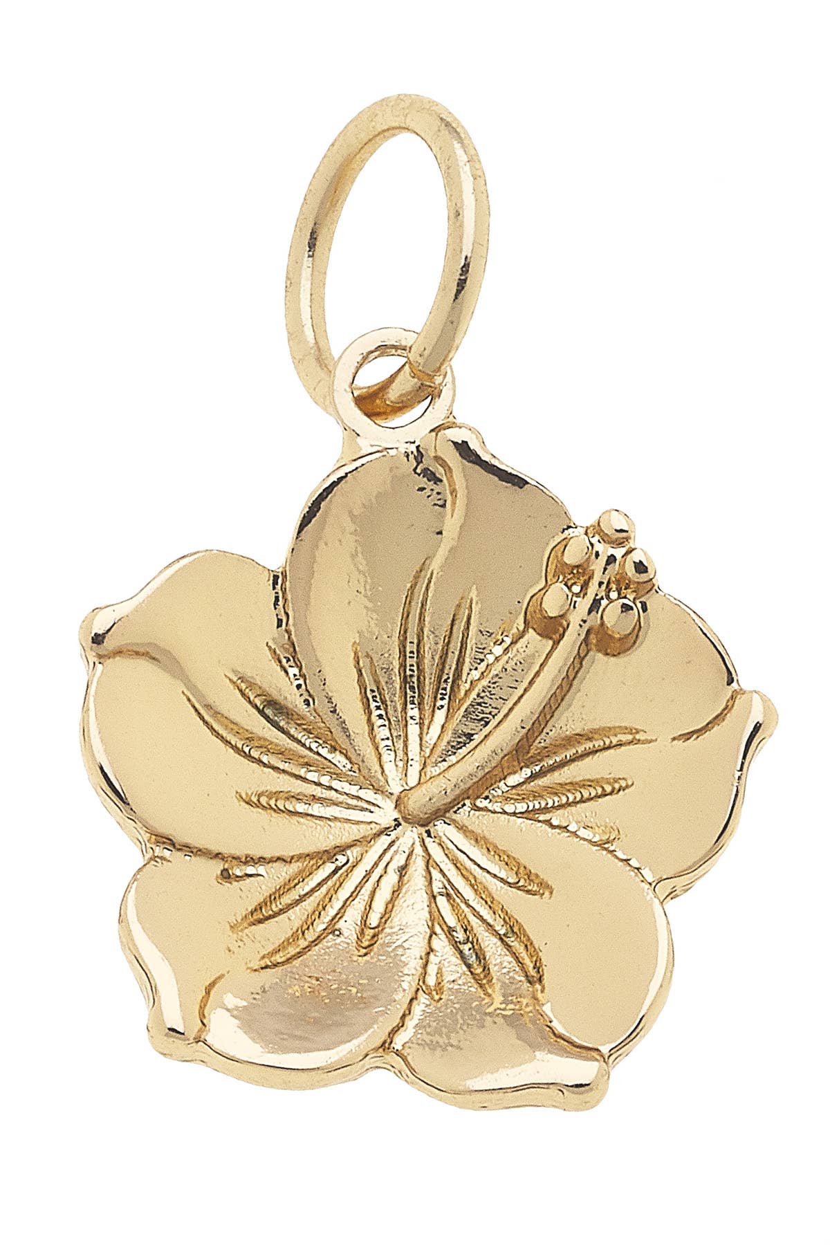 CANVAS STYLE CHARM BAR -Hibiscus Flower Charm in Shiny Gold