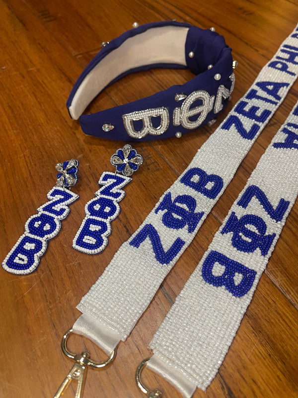 Zeta Phi Beta Sorority Beaded Purse Strap