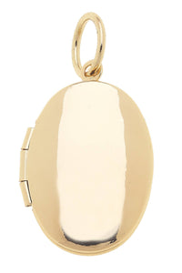 CANVAS STYLE CHARM BAR -Oval Shaped Locket Charm in Shiny Gold