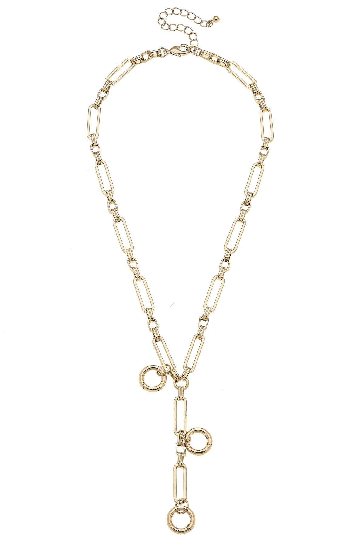 CANVAS STYLE CHARM BAR - Bella Multi-Charm Lariat Necklace Base in Shiny Gold