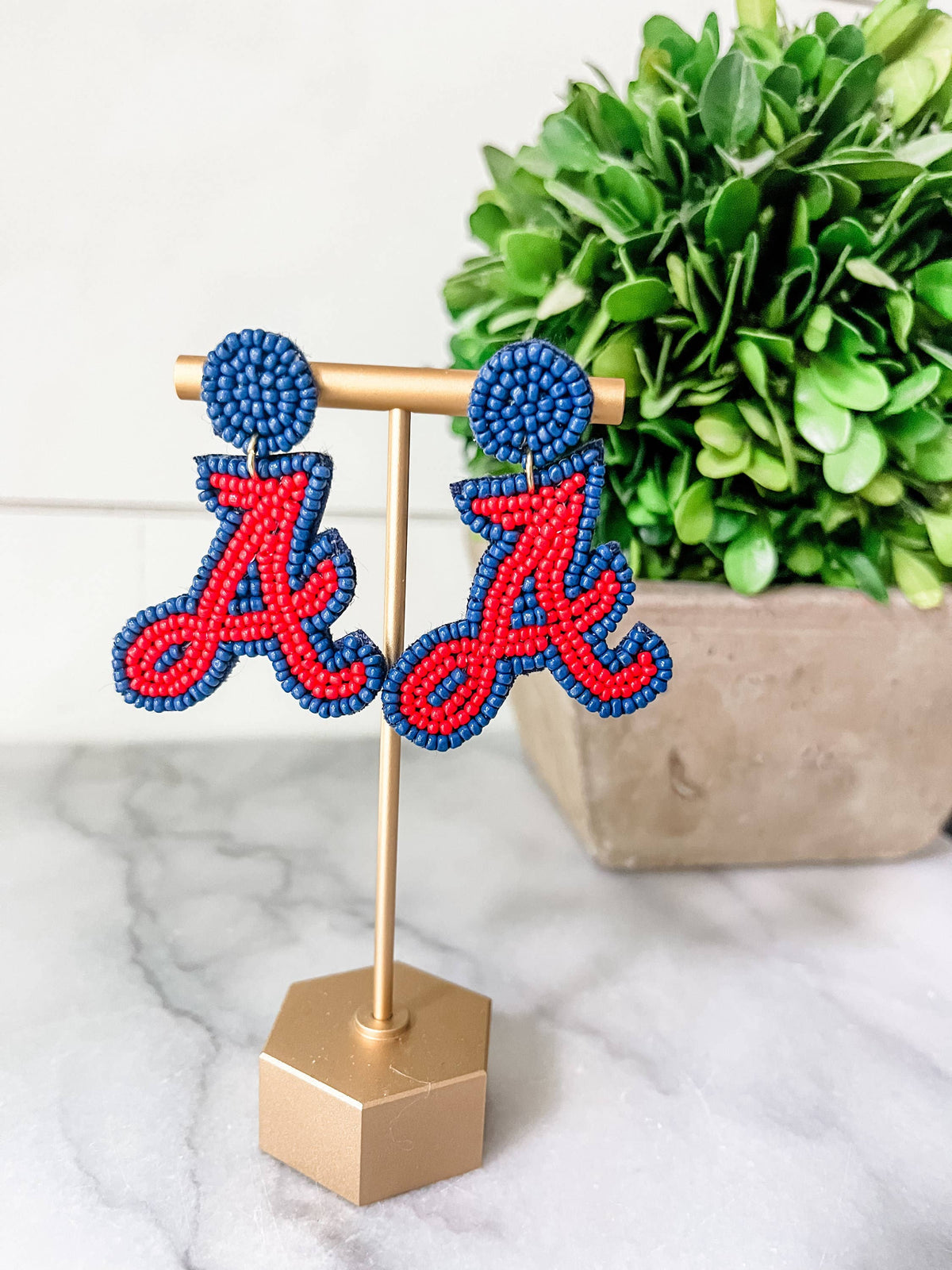 Atlanta Braves Beaded Statement MLB Earrings