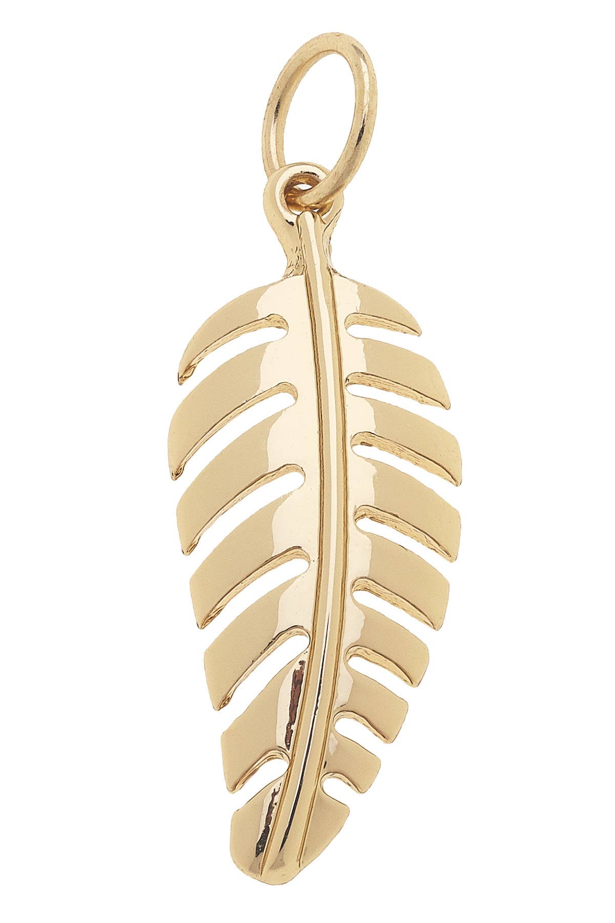 CANVAS STYLE CHARM BAR -  Palm Leaf Charm in  Shiny Gold