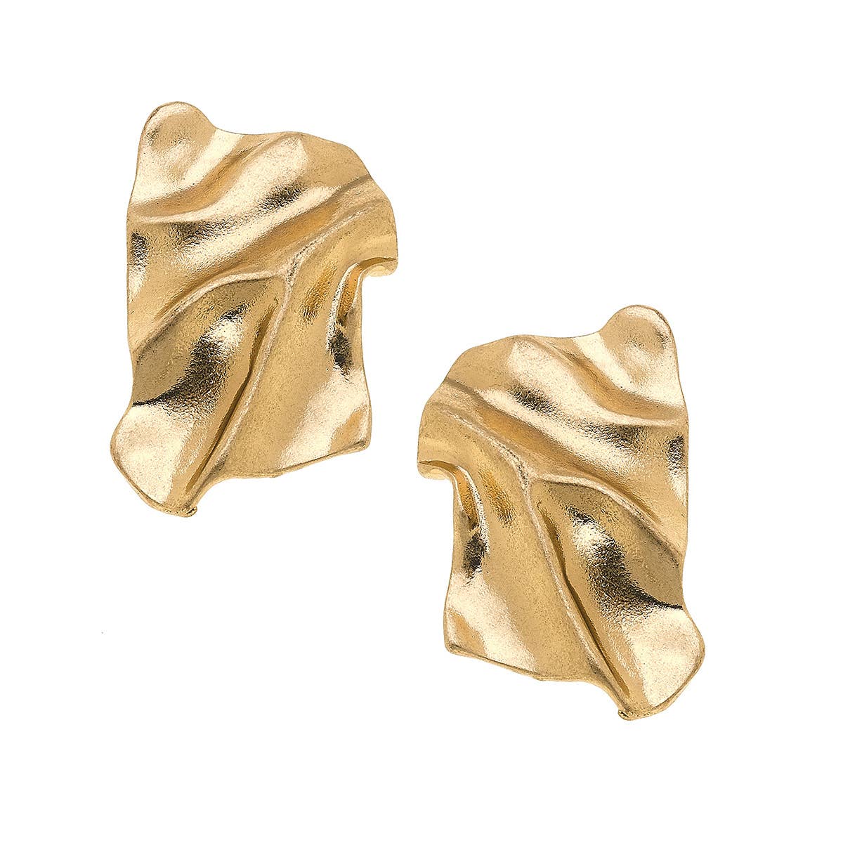 Venice Molten Metal Earrings In Worn Gold