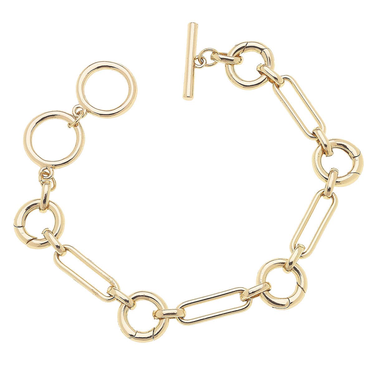 CANVAS STYLE CHARM BAR - Bella Multi-Charm Toggle Bracelet Base in Shiny Gold