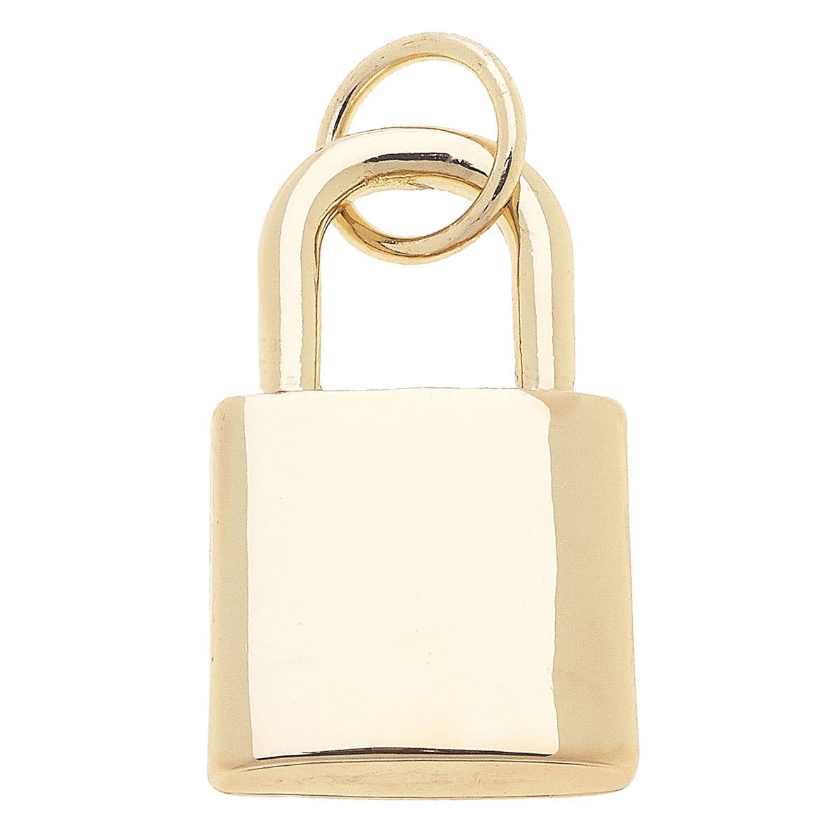 CANVAS STYLE CHARM BAR -Padlock Charm in Shiny Gold