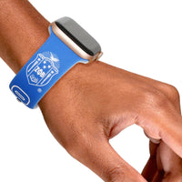 ZPB Sorority Blue White 1920 Watch Band Strap: Blue and White / Rhodium / Adjustable