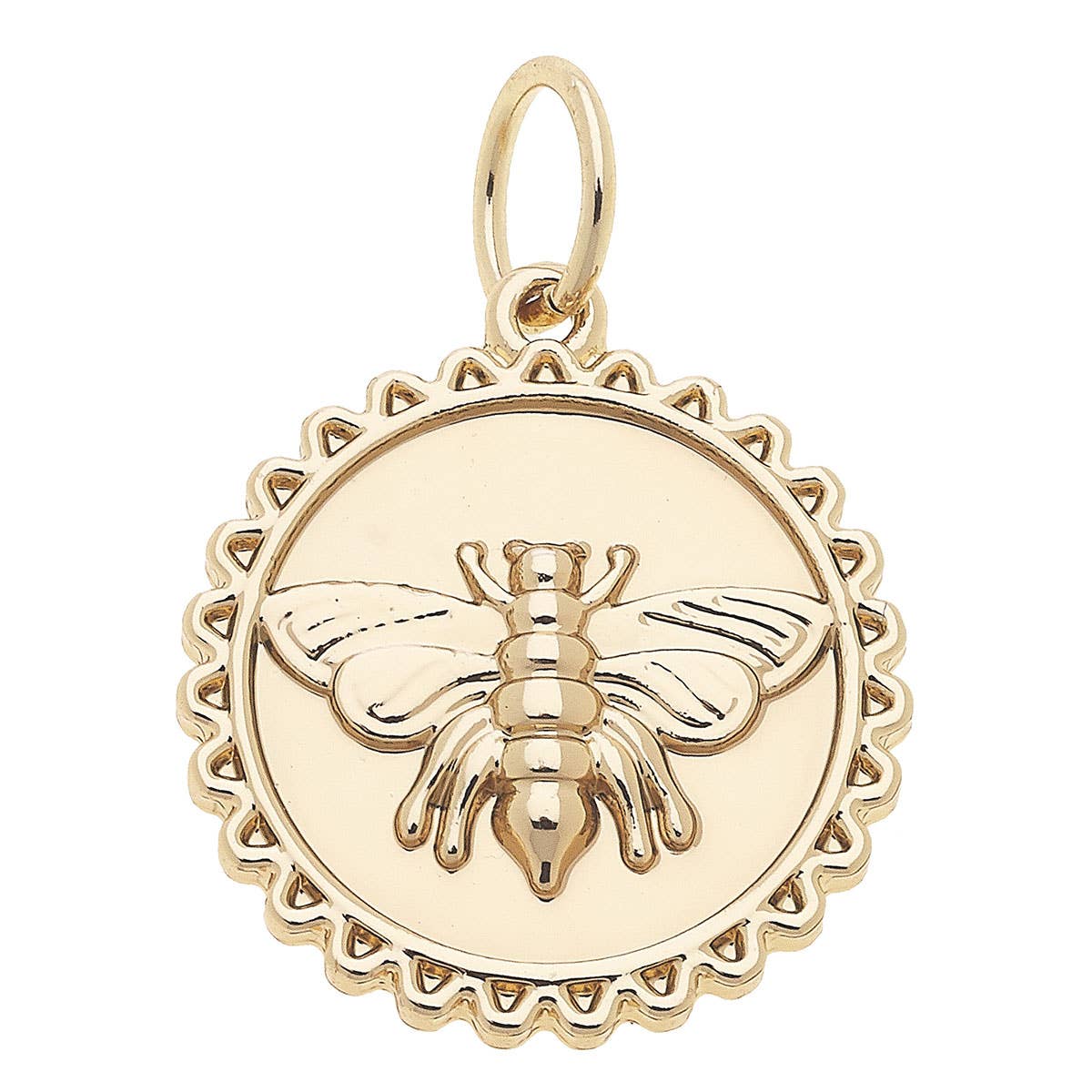 CANVAS STYLE CHARM BAR - Bumble Bee Medallion Charm in Shiny Gold