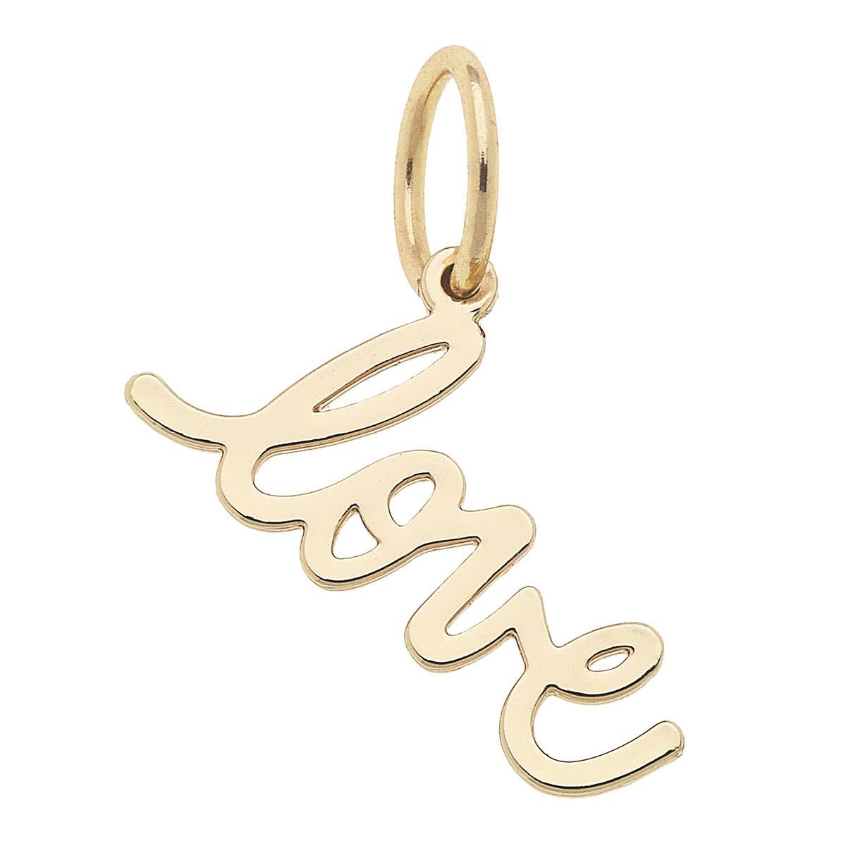 CANVAS STYLE CHARM BAR - "Love" Cursive Script Charm in Shiny Gold