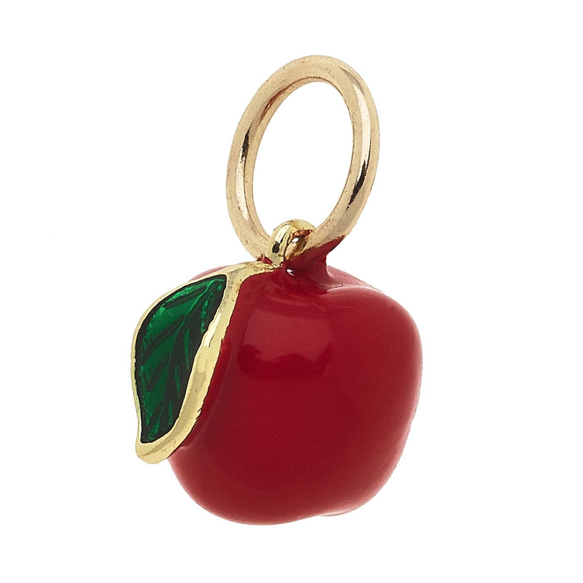 CANVAS STYLE CHARM BAR -Apple Enamel Charm in Red