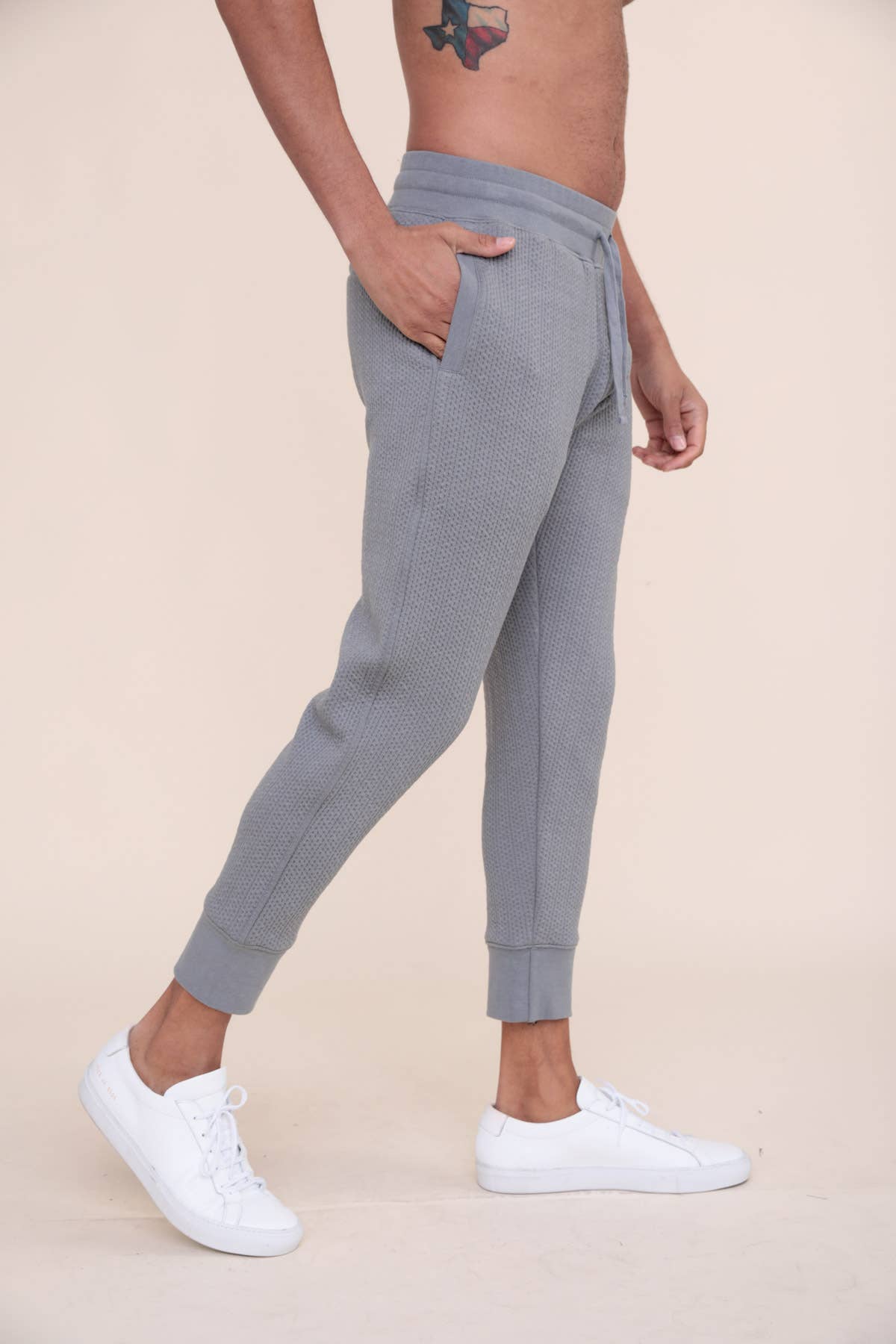 Quilted Joggers: MOON MIST