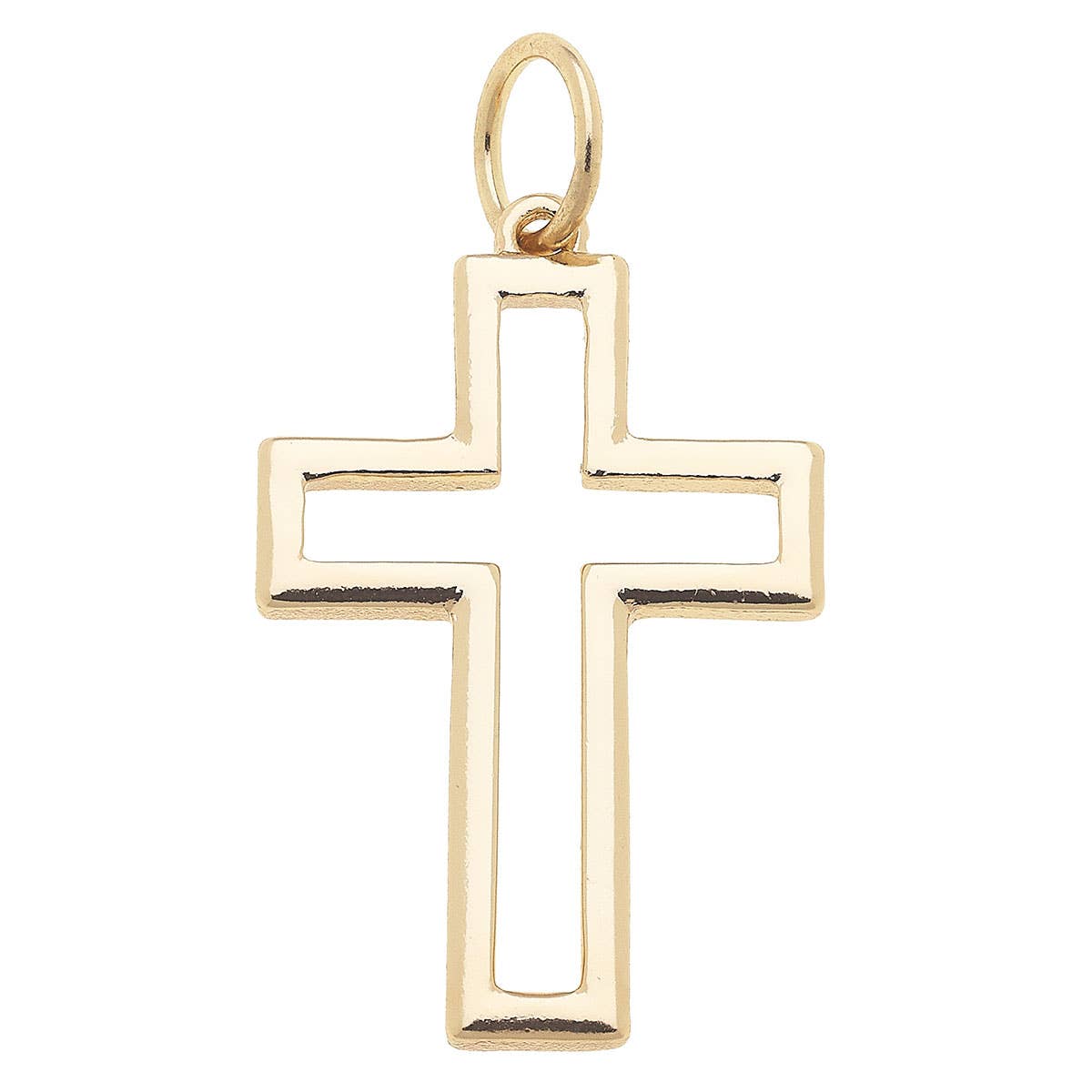 CANVAS STYLE CHARM BAR -Open Cross Charm in Shiny Gold