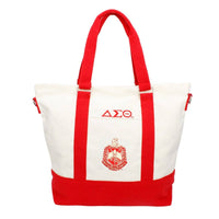 DST Sorority Thick Canvas Embroidered Tote Bag