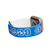 ZPB Sorority Blue White 1920 Watch Band Strap: Blue and White / Rhodium / Adjustable