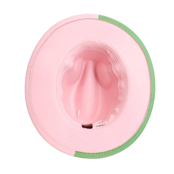 AKA Sorority Pink Green Fedora Pearl Hat for Women: Pink and Green