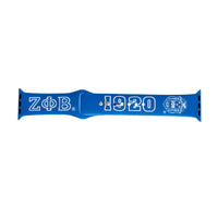 ZPB Sorority Blue White 1920 Watch Band Strap: Blue and White / Rhodium / Adjustable