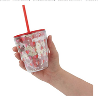 Glitter Hearts Acrylic Tumbler with Lid and Straw