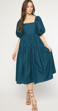 Riley Puff Sleeve Midi Dress