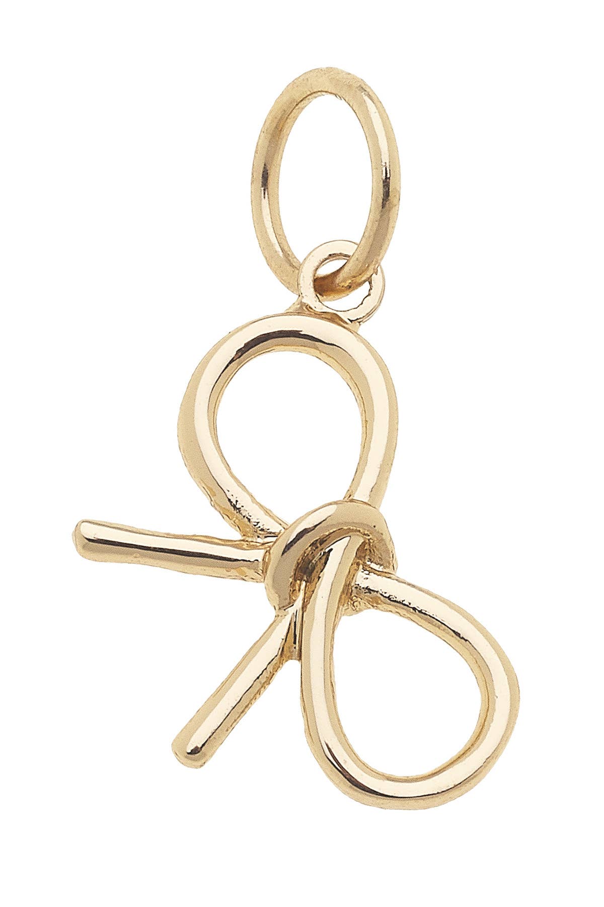 CANVAS STYLE CHARM BAR -Hand Tied Bow Charm in Shiny Gold