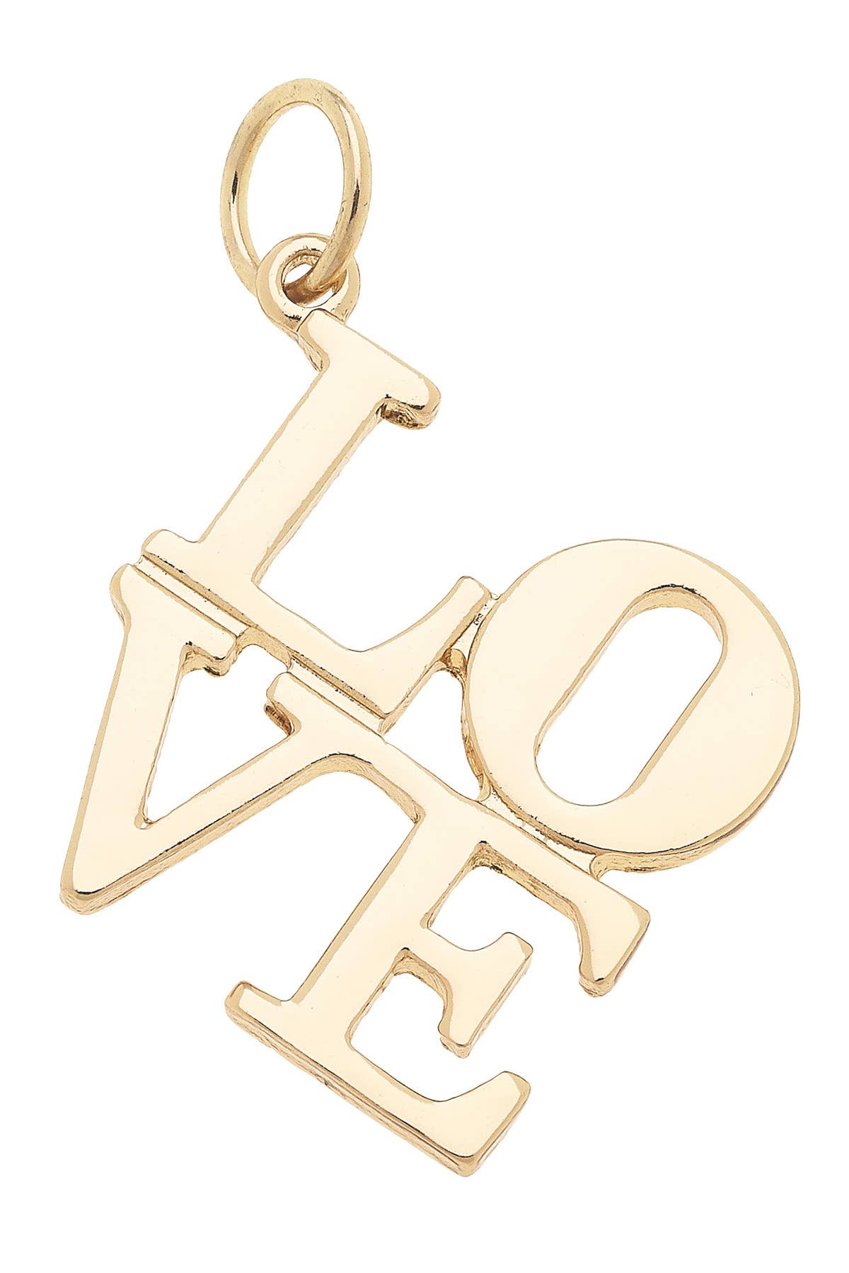 CANVAS STYLE CHARM BAR -  LOVE Stacked Charm in Shiny Gold