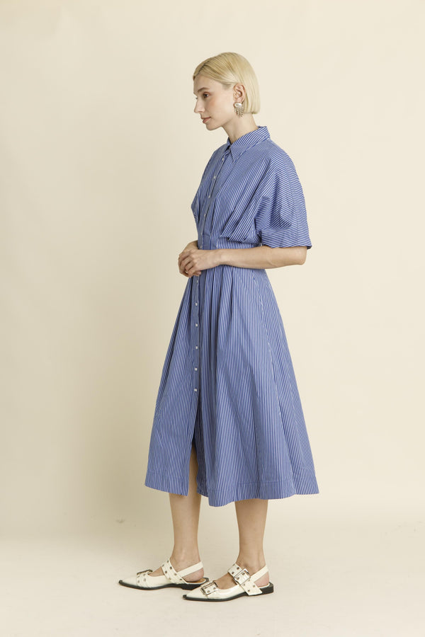 Kori BUTTON FRONT PLEATED MIDI SHIRT DRESS