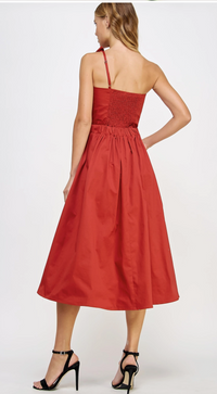 Wendy Knotted Flower Bow Midi Dress