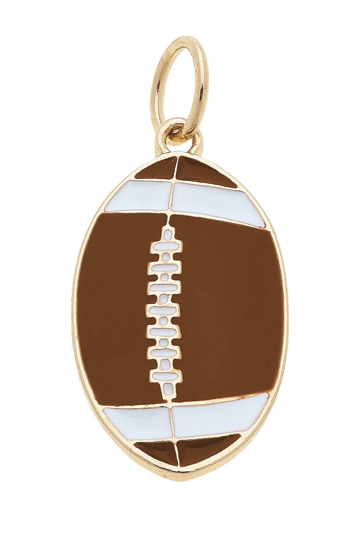 CANVAS STYLE CHARM BAR -  Football Enamel Charm in Brown