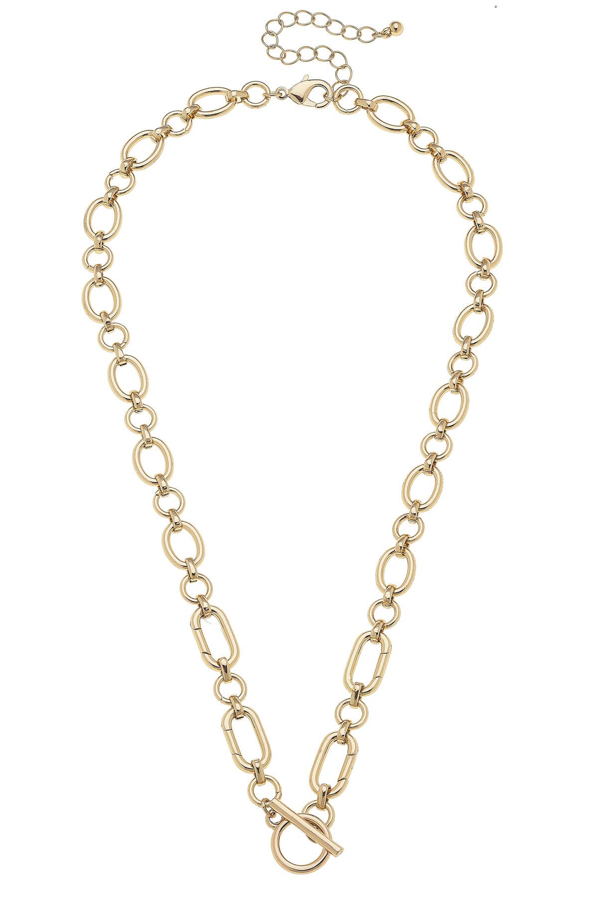 CANVAS STYLE CHARM BAR - Sasha Toggle Front Charm Necklace Base in Shiny Gold