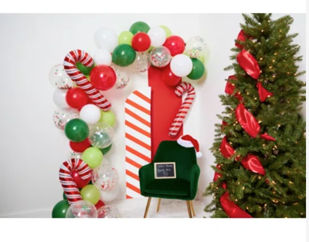 C R Gibson Candy Cane Holiday Balloon Garland