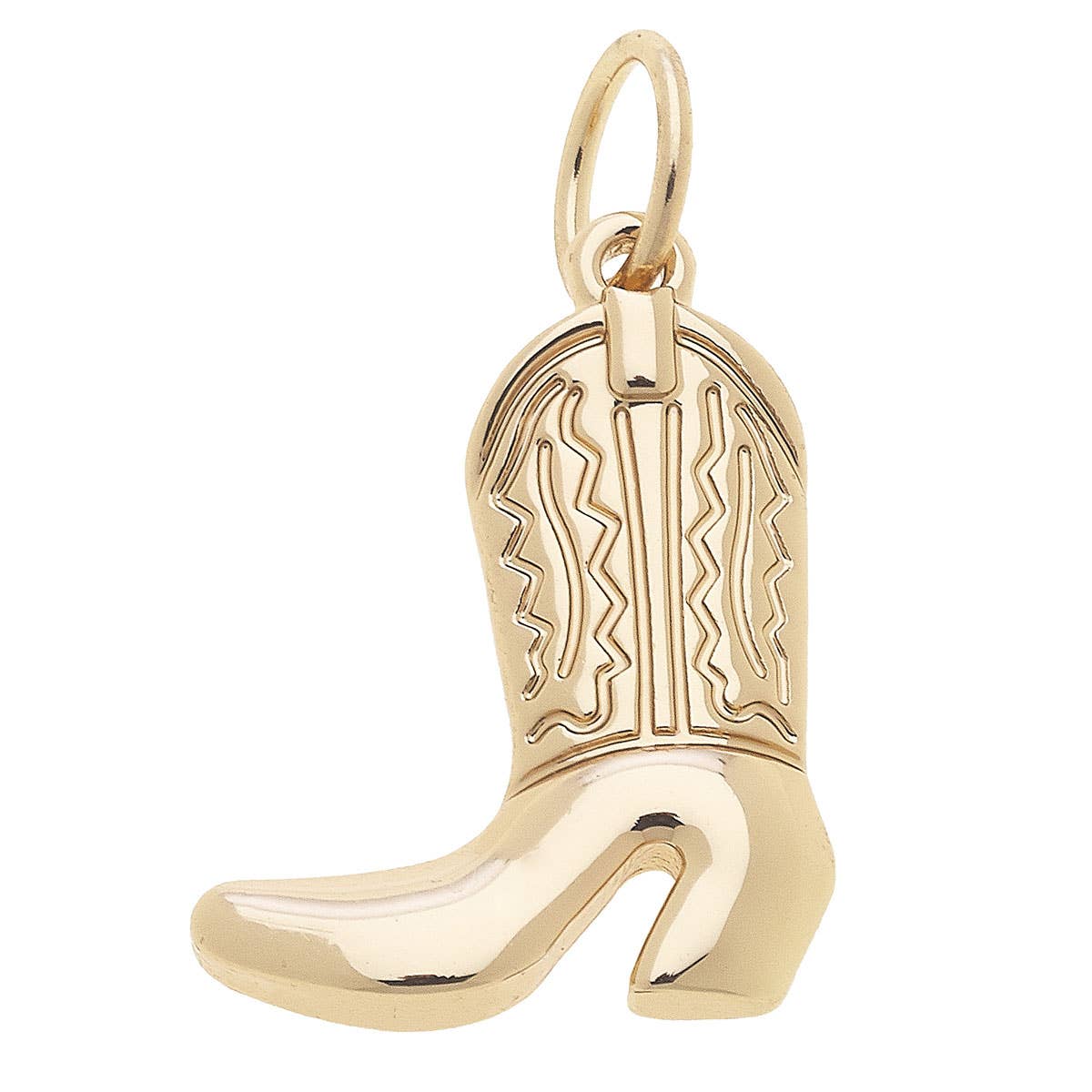 CANVAS STYLE CHARM BAR -Cowboy Boot Charm in Shiny Gold