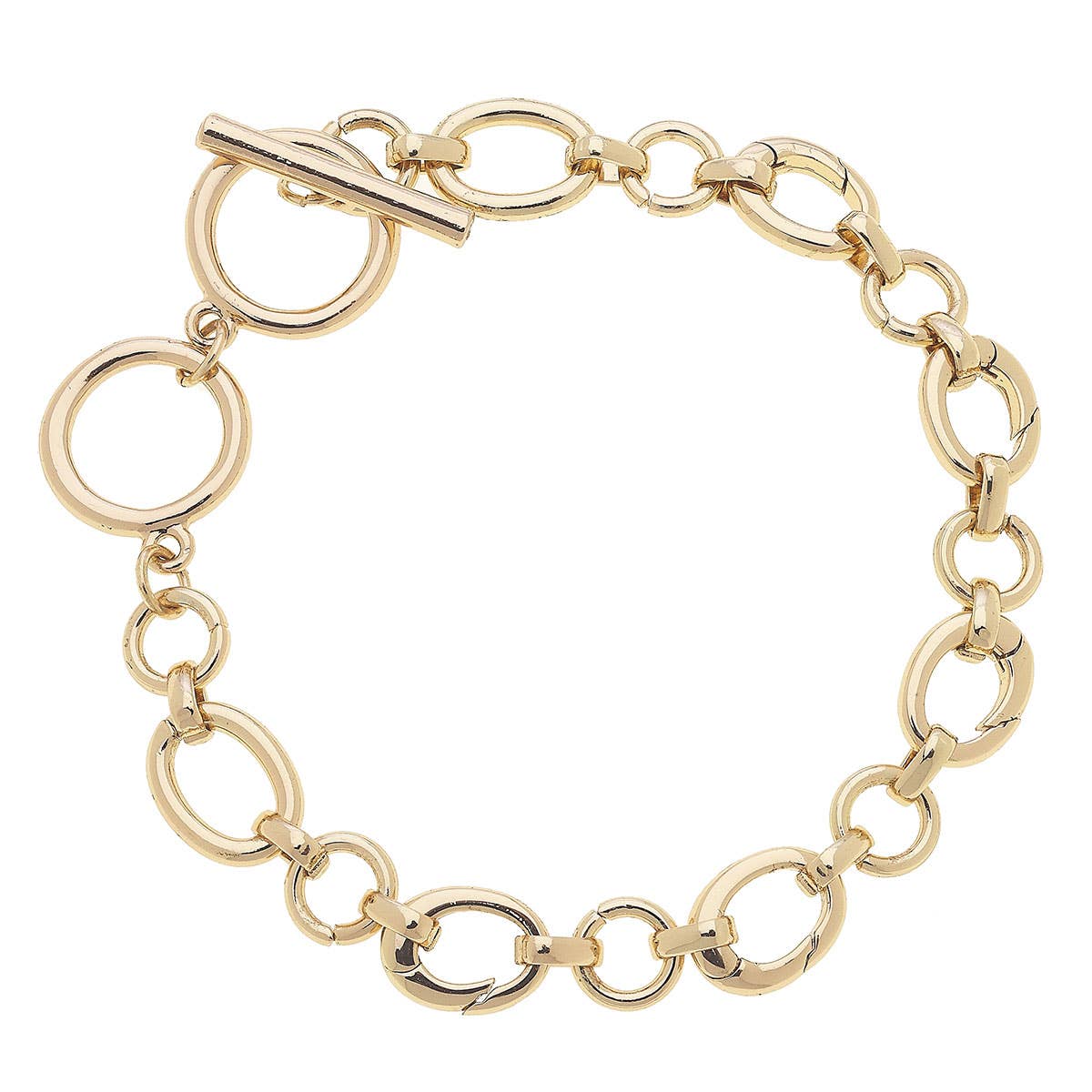 CANVAS STYLE CHARM BAR -Sasha Toggle Charm Bracelet Base in Shiny Gold