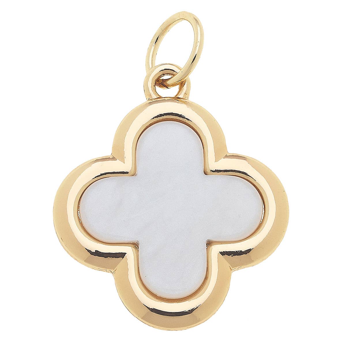 CANVAS STYLE CHARM BAR -Outline Charm in Mother of Pearl: Clover