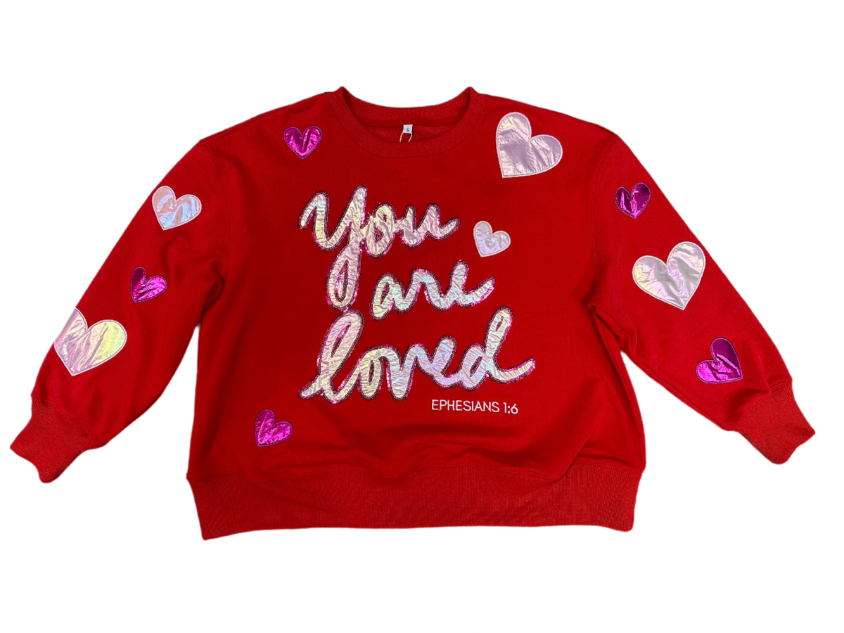 Brianna Cannon You Are Loved Red Sweatshirt