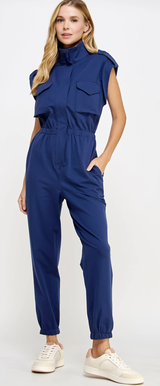 Kyra  Sleeveless Utility  Jumpsuit with Pockets