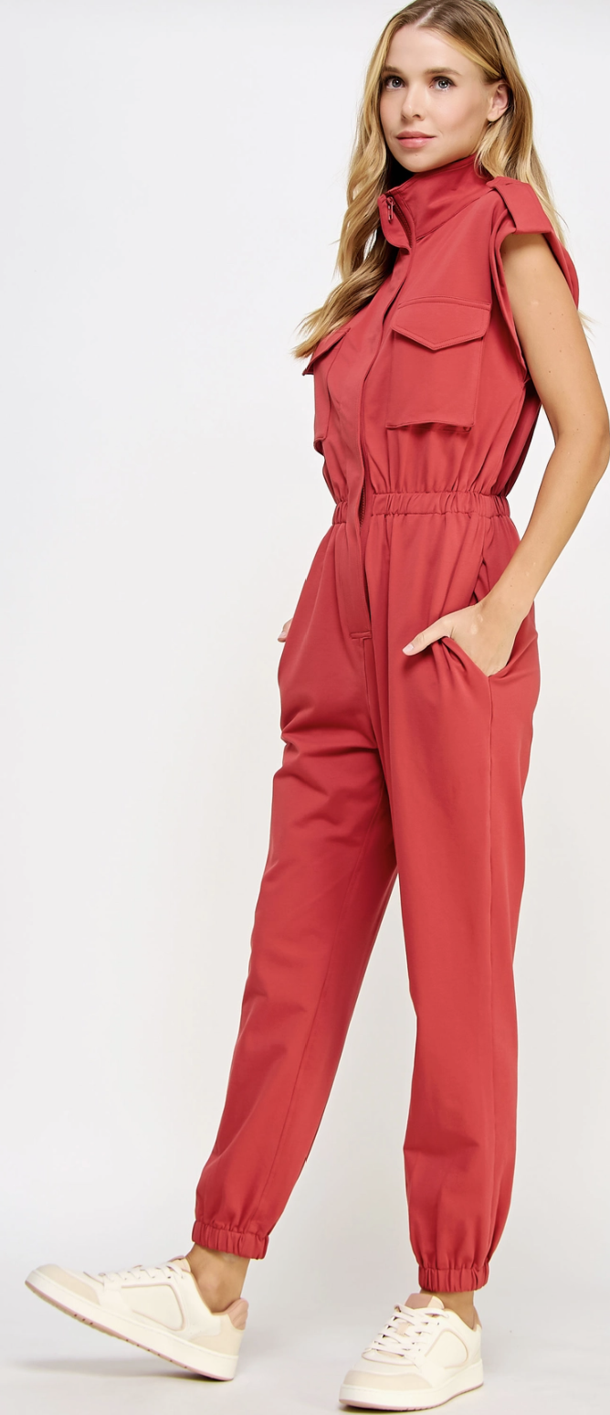 Kyra  Sleeveless Utility  Jumpsuit with Pockets