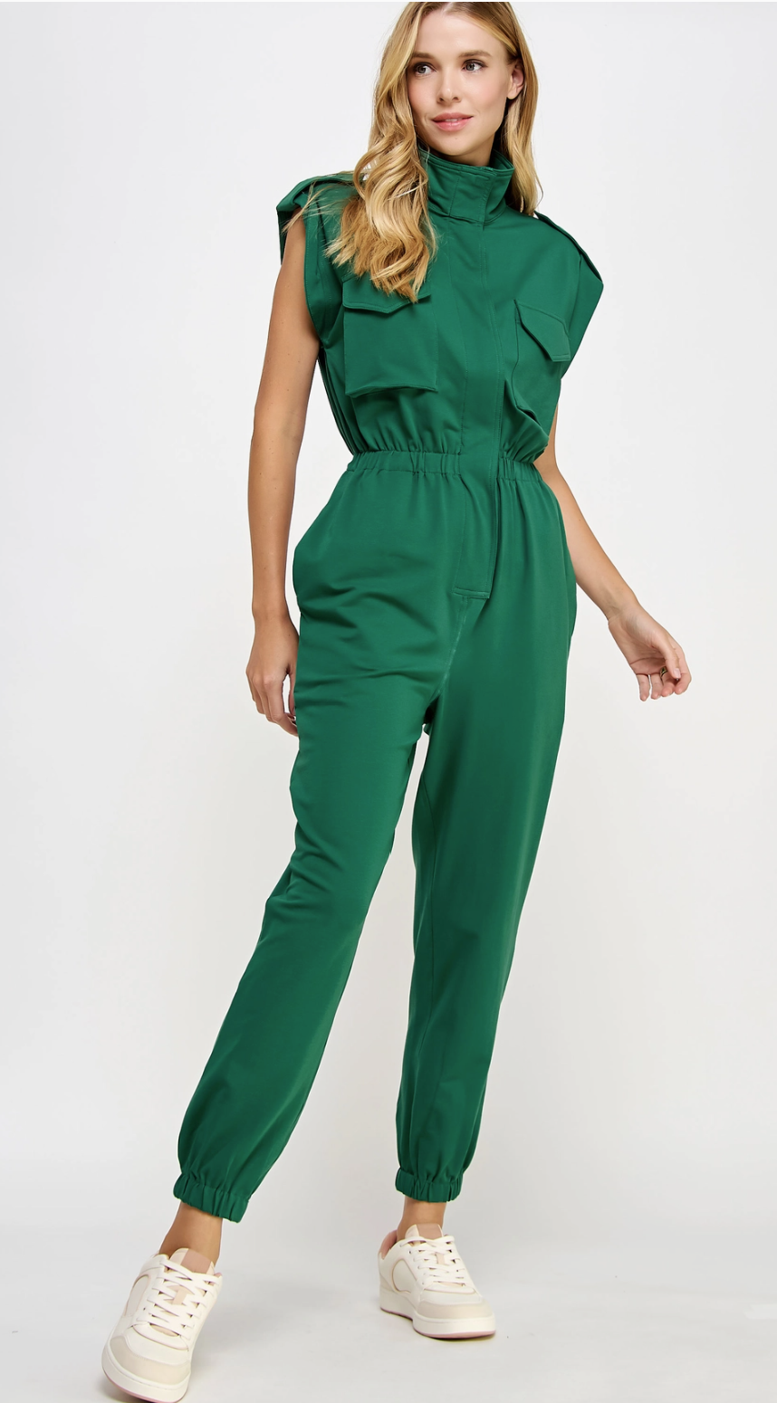 Kyra  Sleeveless Utility  Jumpsuit with Pockets