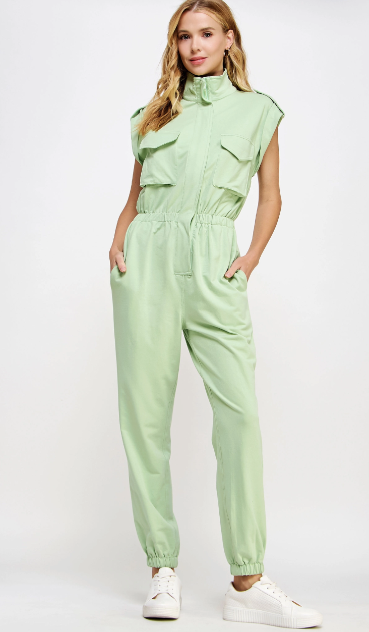 Kyra  Sleeveless Utility  Jumpsuit with Pockets