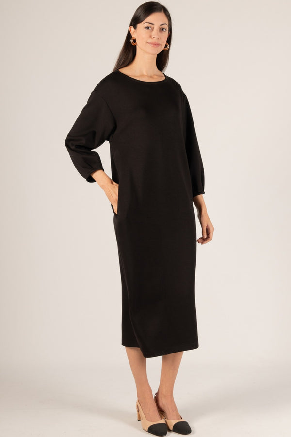 P. CILL Butter Modal Pintuck Sleeve Midi Dress