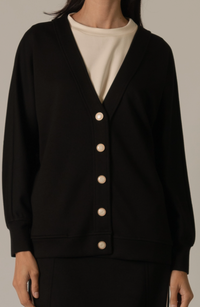 P. Cill "Butter Modal" Novelty Pearl Button Cardigan