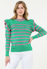 Baily Pink & Green Sweater