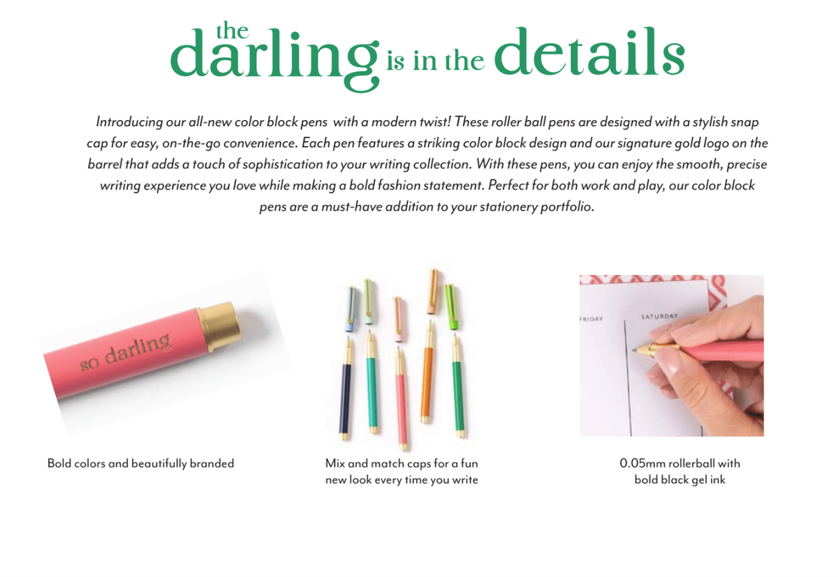 So Darling Color Block Pen Set