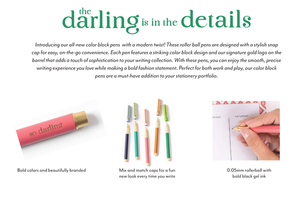 So Darling Color Block Pen Set