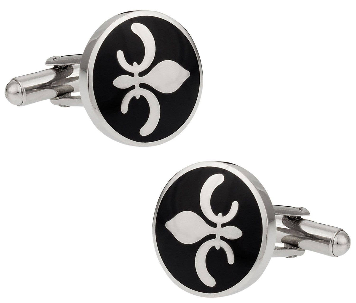 Fleur De Lis Cufflinks in Stainless Steel